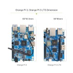 Orange Pi 3 Lts 2g8g Emmc Avec Wifi + bt5.0,Allwinner H6 Soc, Ordinateur de Carte Open Source, Exécuter Android 9.0/ Ubuntu/ Debian Os RSP PI